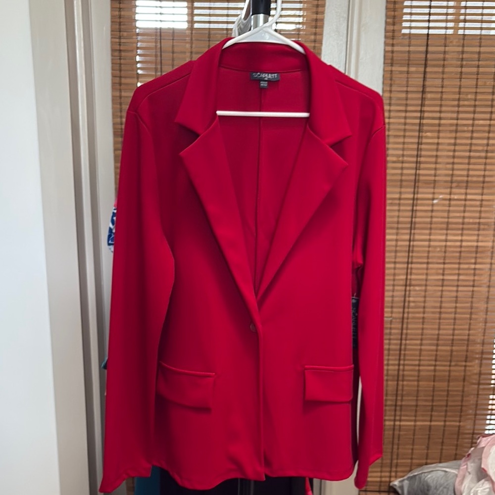 Scarlett Red Tailored Blazer Professional Suit Jacket